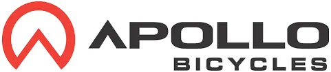 A logo with the brand name apollo bicycles.